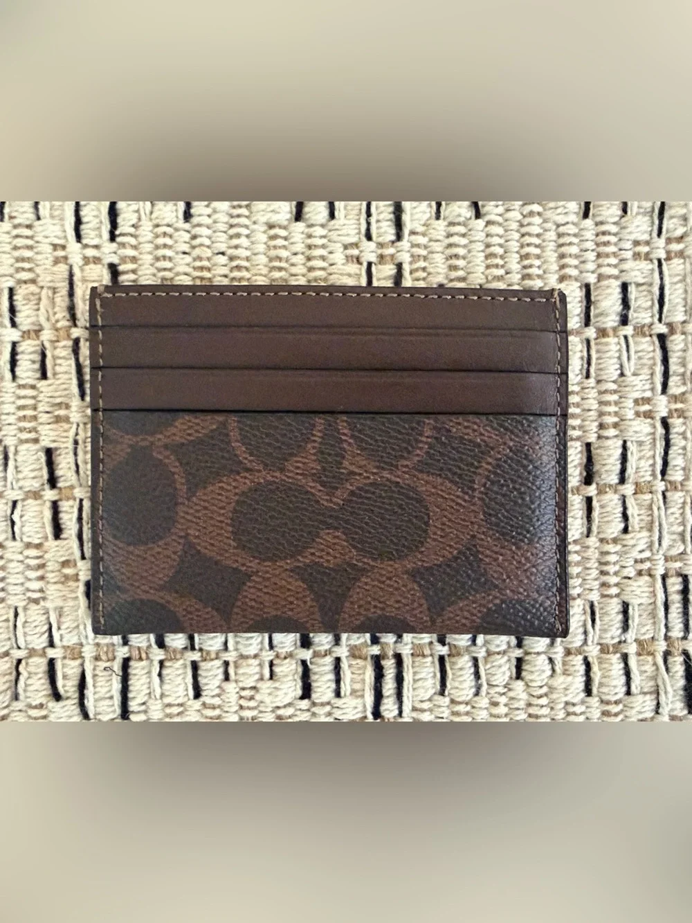 COACH Men's Brown Signature Card Case — BRAND NEW!